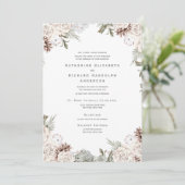 Faire-part de mariage Fleurs blanches hivernales C (Debout devant)