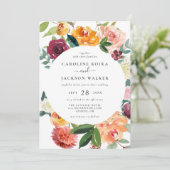 Faire-part de mariage Fleurs d'automne (Debout devant)