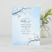 Faire-part de mariage Fleurs de cerisier blanches (Debout devant)