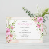 Faire-part de mariage Fleurs de cerisier dessinées (Debout devant)