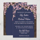 Faire-Part de Mariage Fleurs de Cerisier sous les  (Devant / Derrière)