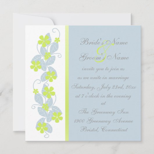 Faire-part de mariage Fleurs de Chartreuse (Devant)
