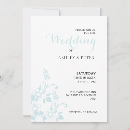 Faire-part de mariage Fleurs de coin (Devant)