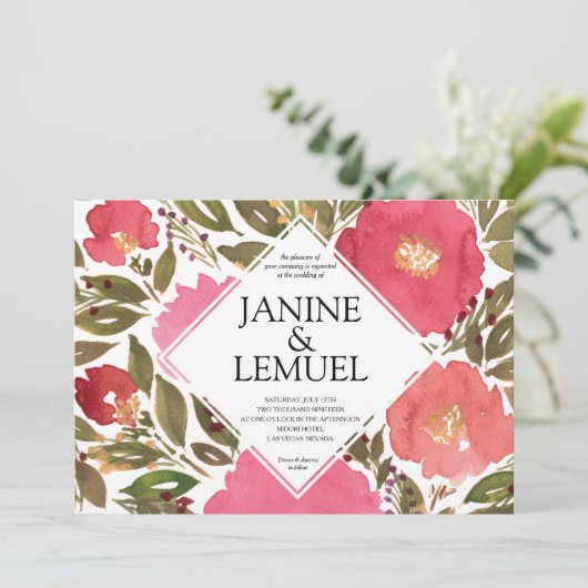 Faire-part de mariage Fleurs de fleurs (Debout devant)