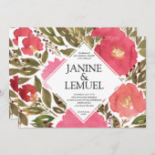 Faire-part de mariage Fleurs de fleurs (Devant / Derrière)