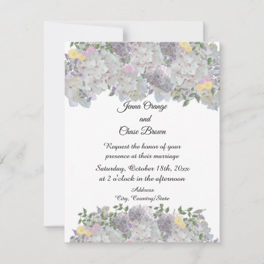 Faire-part de mariage Fleurs de jardin rustique do (Devant)