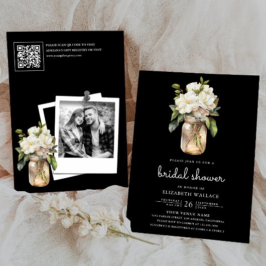 Faire-part de Mariage Fleurs de Magnolia Blanche C