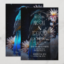 Faire-part de mariage Fleurs de neige d'oiseau ble