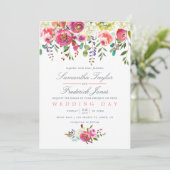 Faire-part de mariage Fleurs de pêcher rose (Debout devant)