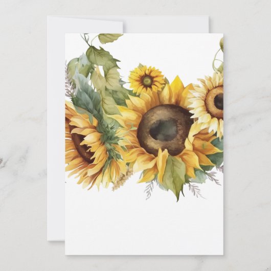 Faire-part de mariage- Fleurs de soleil- Jaune et  (Dos)