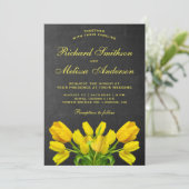 Faire-part de mariage Fleurs de Tulipe Jaune Clair (Debout devant)