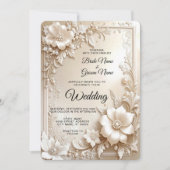 Faire-part de mariage Fleurs d'Ivoire (Devant)