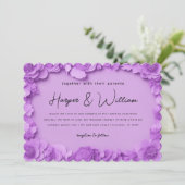 Faire-part de mariage fleurs en papier découpé 3d (Debout devant)