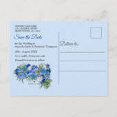 Faire-Part de Mariage Fleurs Géométriques Or-Navy (Dos)