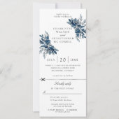 faire-part de mariage fleurs indigo avec carte-rép (Devant)