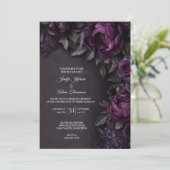 Faire-part de mariage Fleurs Mauves Moody (Debout devant)