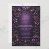 Faire-part de mariage Fleurs Mauves Moody (Devant)