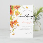 Faire-part de mariage fleurs papillon échantillon  (Debout devant)