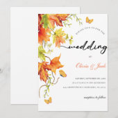 Faire-part de mariage fleurs papillon échantillon  (Devant / Derrière)