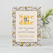 Faire-part de mariage Fleurs Rétro "Save the Date" (Debout devant)