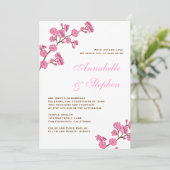 Faire-part de mariage Fleurs roses chocolat (Debout devant)
