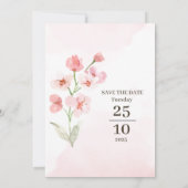 Faire-part de mariage Fleurs roses rustiques moder (Dos)