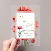 Faire-part de mariage Fleurs Rouges (In situ (ordinateur de poche))