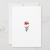 Faire-part de mariage Fleurs Rouges (Dos)