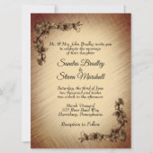 Faire-part de mariage Fleurs Rustique Profond (Devant)