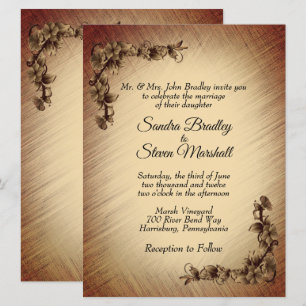 Faire-part de mariage Fleurs Rustique Profond