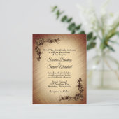 Faire-part de mariage Fleurs Rustique Profond (Debout devant)