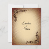 Faire-part de mariage Fleurs Rustique Profond (Dos)