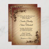 Faire-part de mariage Fleurs Rustique Profond (Devant / Derrière)