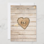 Faire-part de mariage Fleurs rustiques sur bois (Dos)