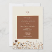 Faire-part de mariage Fleurs sauvages Bohème Terra (Devant)