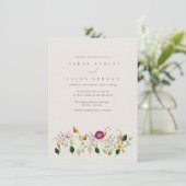Faire-part de mariage Fleurs Sauvages Capriceuses (Debout devant)