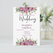 Faire-part de mariage fleurs sauvages d'aquarelle (Debout devant)