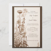 Faire-part de mariage Fleurs sauvages Rustique d'a (Devant)