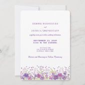 Faire-part de mariage Fleurs sauvages violettes (Devant)