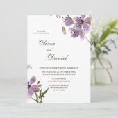 Faire-part de mariage Fleurs Violettes Rustiques M (Debout devant)