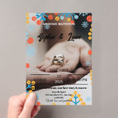 Faire-part de mariage Flocon de neige d'hiver (In situ (ordinateur de poche))