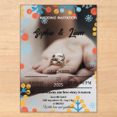 Faire-part de mariage Flocon de neige d'hiver (Recto)