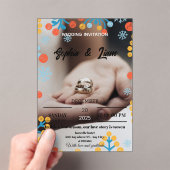 Faire-part de mariage Flocon de neige d'hiver (In situ (ordinateur de poche))