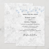Faire-part de mariage Flocon de neige d'hiver (Devant / Derrière)