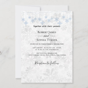 Faire-part de mariage Flocon de neige d'hiver