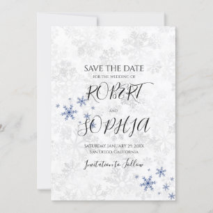 Faire-part de mariage flocon de neige d'hiver