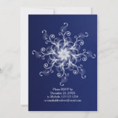 Faire-part de mariage flocon de neige moderne bleu (Dos)