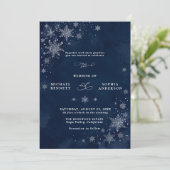 Faire-part de mariage Flocons de minuit (Debout devant)