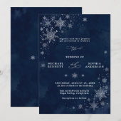 Faire-part de mariage Flocons de minuit (Devant / Derrière)