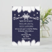 Faire-part de mariage Flocons de neige d'hiver et  (Debout devant)